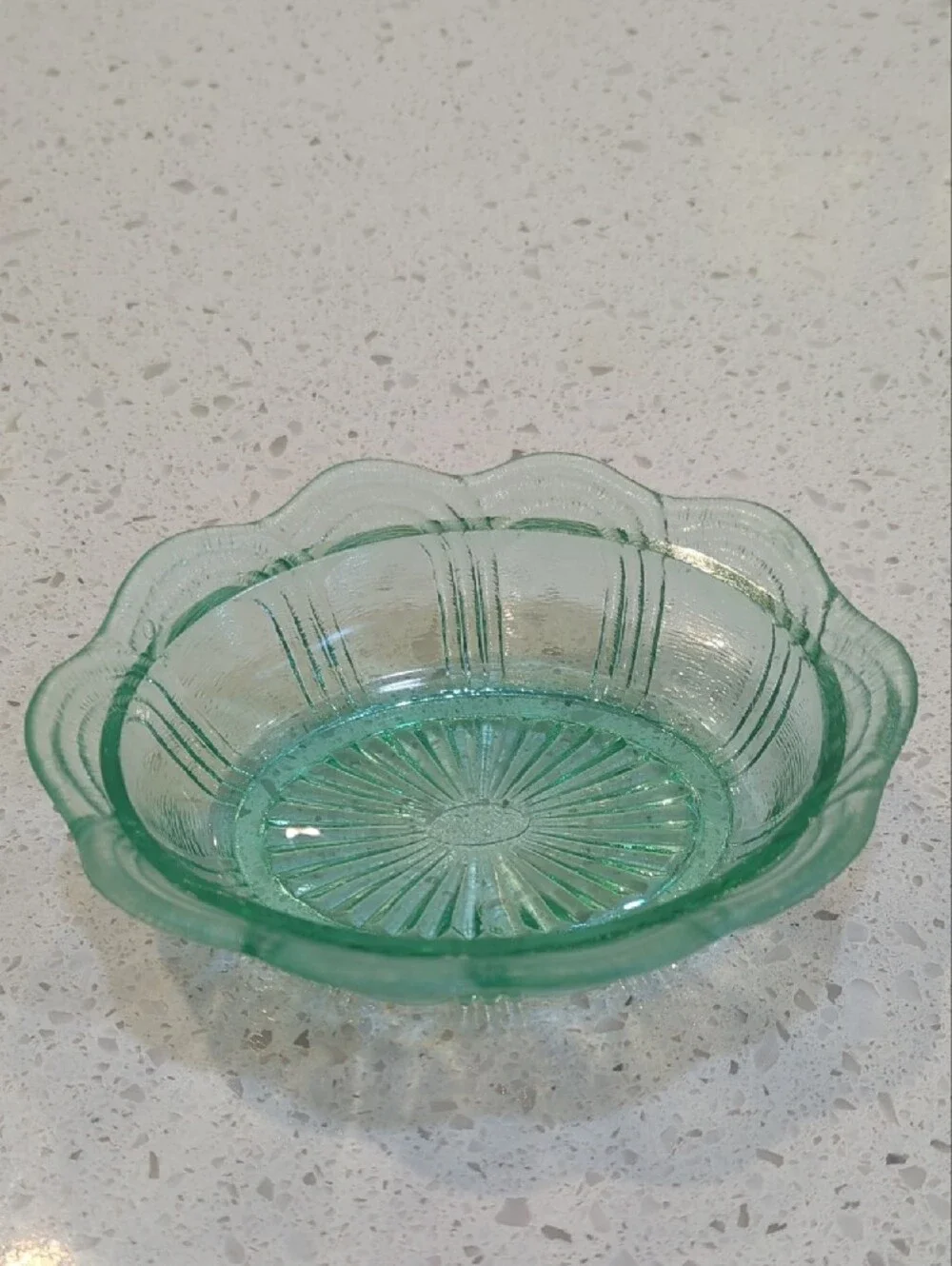 Vintage Fenton Green Glass Hen on Nest Dish Stamped Fenton